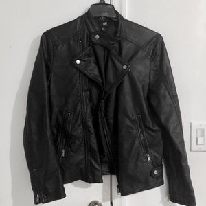 H&M leather bomber jacket